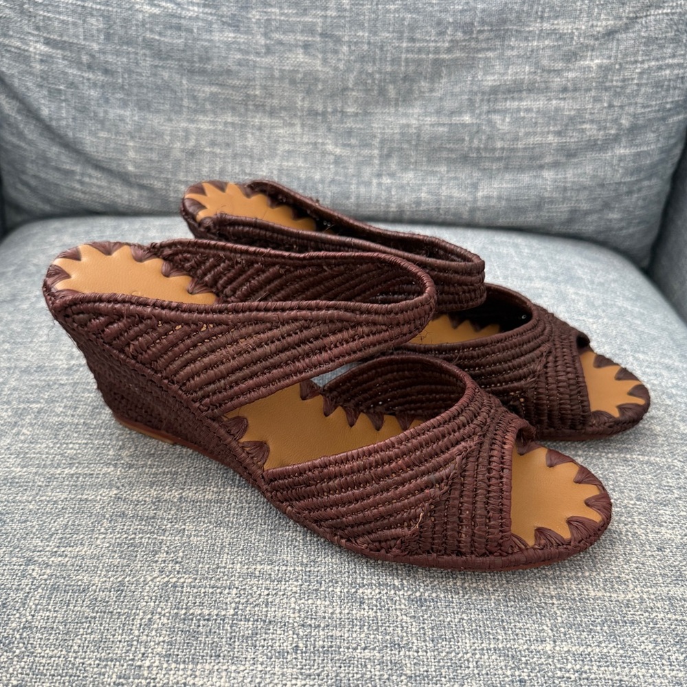 CARRIE FORBES Houcine Raffia Wedge Sandal